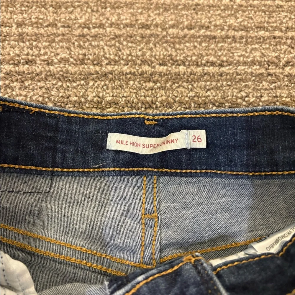 Levi's Dark Blue Skinny Jeans high rise - Picture 3 of 9